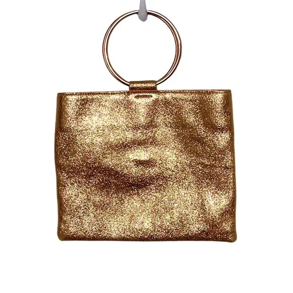 Thatcher Italian Leather Le Pouch Bag Rose Gold - Picture 3 of 6